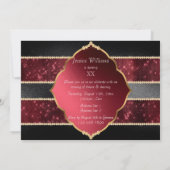 Classy rood, zwart & gouden juwelen versierd Verja Kaart (Achterkant)