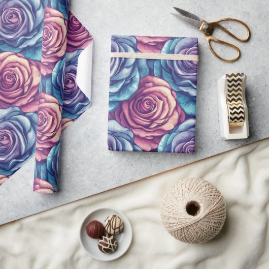 Classy Roos Flower Boho Wrapping Paper Cadeaupapier (Crafts)