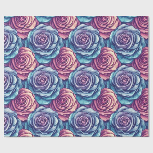 Classy Roos Flower Boho Wrapping Paper Cadeaupapier (Vlak)