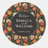 Classy Roos Flower Rustic Wedding Sticker (Voorkant)