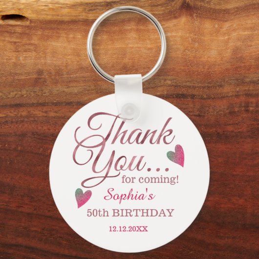 Classy Roos Gold 50e verjaardag Sleutelhanger (Voorkant)