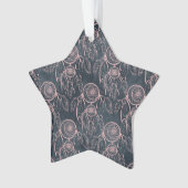 Classy Roos Gold dreamcatcher Gray Pattern Ornament (voorkant)