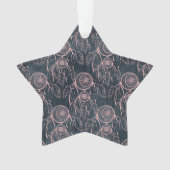Classy Roos Gold dreamcatcher Gray Pattern Ornament (voorkant)