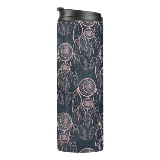 Classy Roos Gold dreamcatcher Gray Pattern Thermosbeker (Geroteerd rechts)
