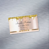 Classy Roos Gold Elegant Beauty Magnetisch Visitekaartje (Voorbeeld)