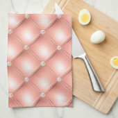 Classy Roos Gold, Faux Diamond Tufted Theedoek (Quarter Fold)