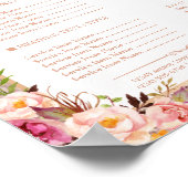 Classy Roos Gold Glitter Floral Beauty Salon Menu Poster (Hoek)