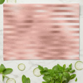 Classy Roos Gold Horizontale strepen Theedoek (Gevouwen)