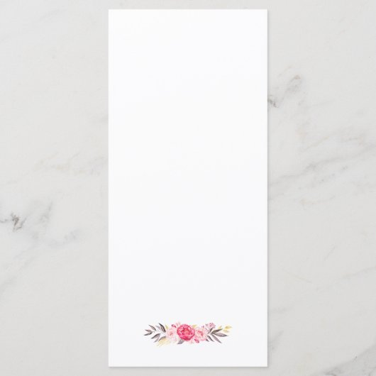 Classy Roos Gold Lijst Floral Wedding Menu (Achterkant)