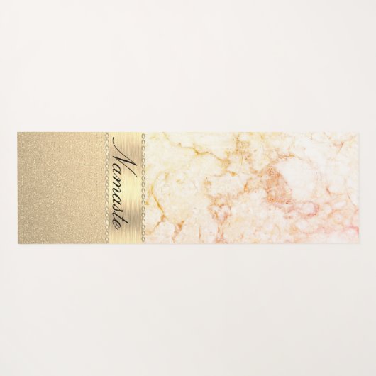 Classy Roos Gold Marble Yogamat (Achterkant (horizontaal))