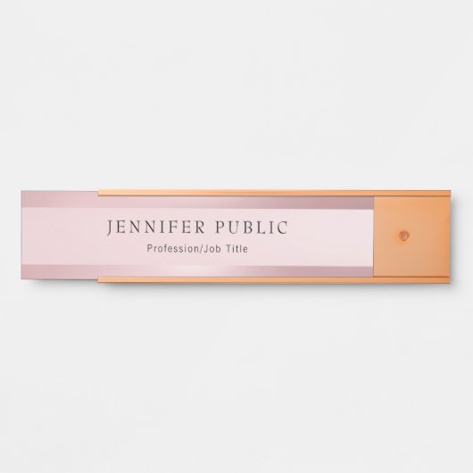 Classy Roos Gold Sjabloon Moderne Professional Deurbordje (Voorkant)