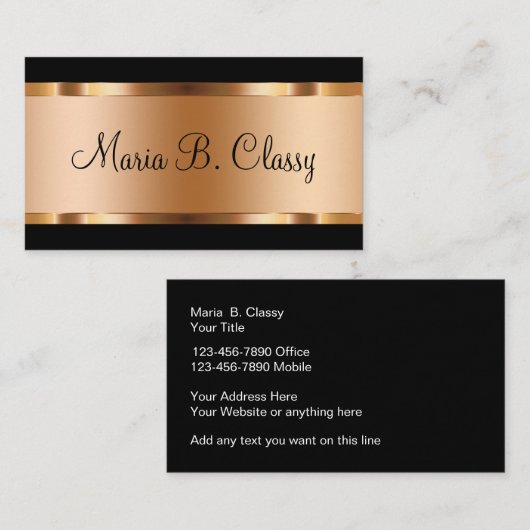 Classy Roos Gold Style Design Visitekaartje (Voorkant / Achterkant)