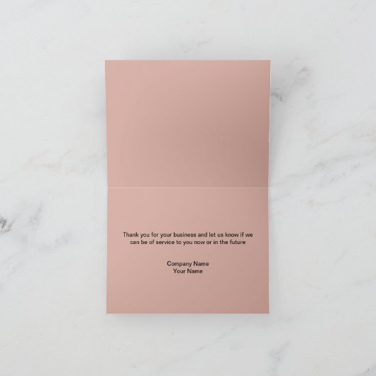 Classy Roos Gold Tone Business - Hartelijk dank vo Bedankkaart (Binnen)