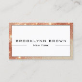 Classy Roos Gold White Lichtgevende Glitter QR-cod Visitekaartje (Voorkant)