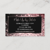 Classy Roos Gouden Sparkle Glitter Lijst Foto Logo Visitekaartje (Achterkant)