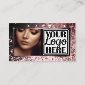 Classy Roos Gouden Sparkle Glitter Lijst Foto Logo Visitekaartje (Voorkant)