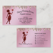 Classy Roos Logo Maid Cleaning Services Drip Visitekaartje (Voorkant / Achterkant)