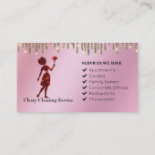 Classy Roos Logo Maid Cleaning Services Drip Visitekaartje (Achterkant)