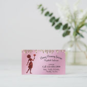 Classy Roos Logo Maid Cleaning Services Drip Visitekaartje (Staand voorkant)