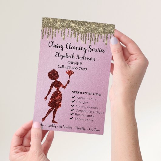 Classy Roos Logo Maid Schoonmaakdiensten Modern Flyer