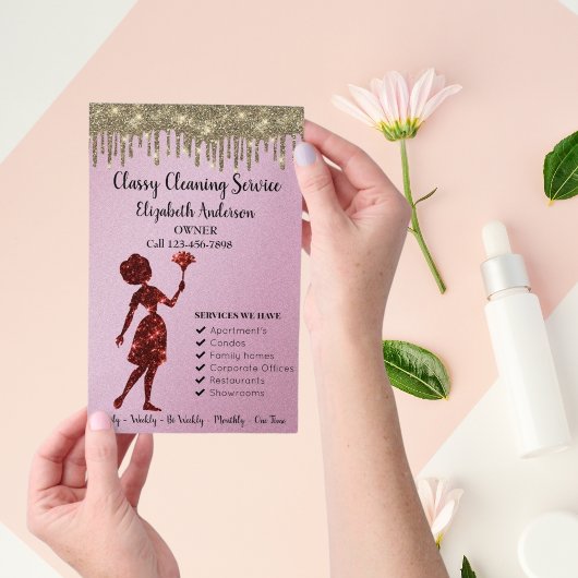 Classy Roos Logo Maid Schoonmaakdiensten Modern Flyer