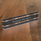 Classy Roos Monogram Executive Desk Design Naambordje (Zijkant)