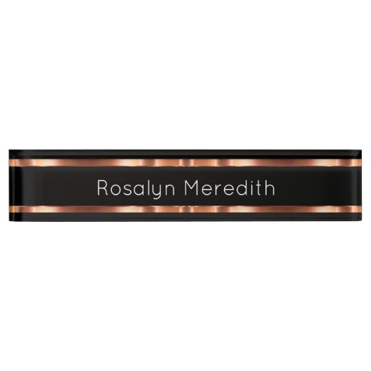 Classy Roos Monogram Executive Desk Design Naambordje (Voorkant)