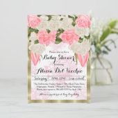 Classy Roos Theme Baby shower Uitnodiging (Staand voorkant)