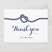 Classy Royal Blue Tying the Knot Dank u Briefkaart (Voorkant)