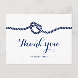Classy Royal Blue Tying the Knot Dank u Briefkaart