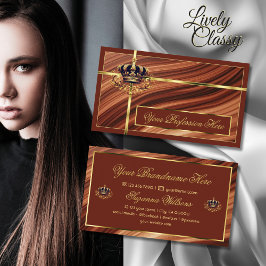 Classy Royal Brown Gold Crown Edel en indrukwekken Visitekaartje