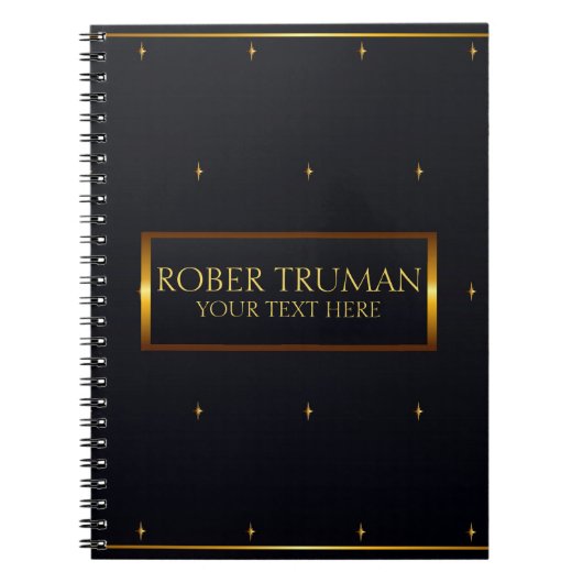 Classy Royal Dark Blue Gold Notitieboek (Voorkant)