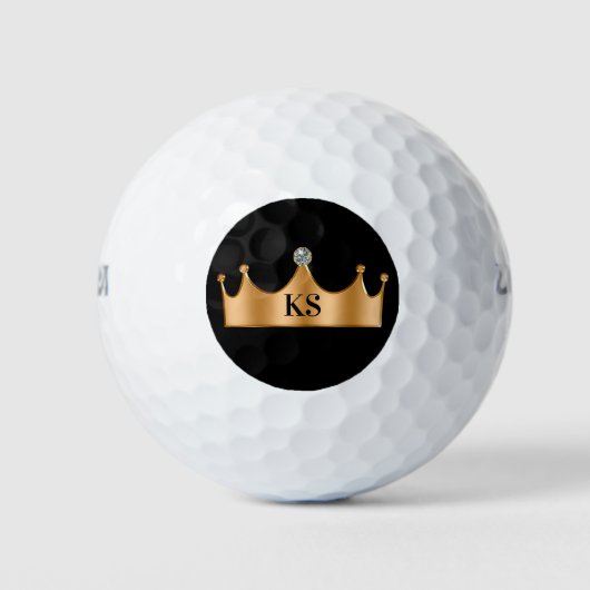 Classy Royal Monogram Crown Bling golfballen (Voorkant)
