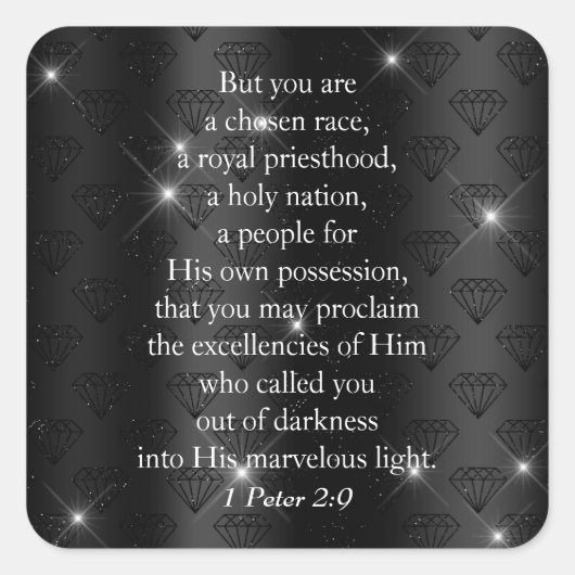 Classy Royal Priesthood Bible Verse Vierkante Sticker (Voorkant)