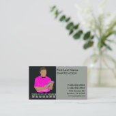 Classy roze bartender visitekaartjes (Staand voorkant)
