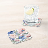 Classy Roze & Blauwe Bloem Bunch Kartonnen Onderzetters (Insitu)