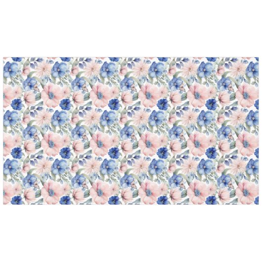 Classy Roze & Blauwe Bloem Bunch Tafelkleed (Voorkant (Horizontaal))