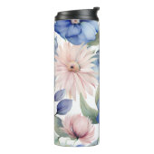 Classy Roze & Blauwe Bloem Bunch Thermosbeker (Gedraaid links)