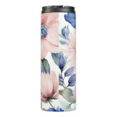 Classy Roze & Blauwe Bloem Bunch Thermosbeker (Achterkant)