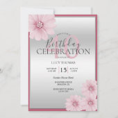 Classy roze bloem decoratie verjaardag kaart (Voorkant)