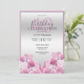 Classy roze bloemen decoratie verjaardag kaart (Staand voorkant)