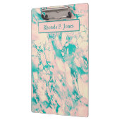 Classy roze en blauw marmer klembord (Links)