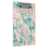 Classy roze en blauw marmer klembord (Rechts)