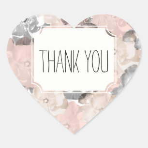 Classy Roze en Zwarte Rozen Dank u Hart Sticker