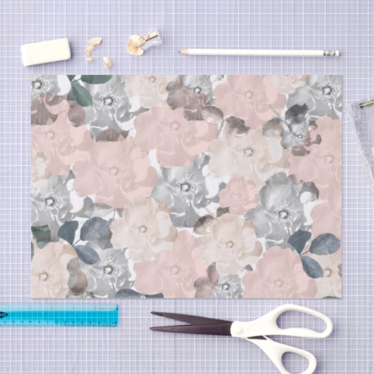 Classy roze en zwarte Rozen Tissuepapier (Craft)