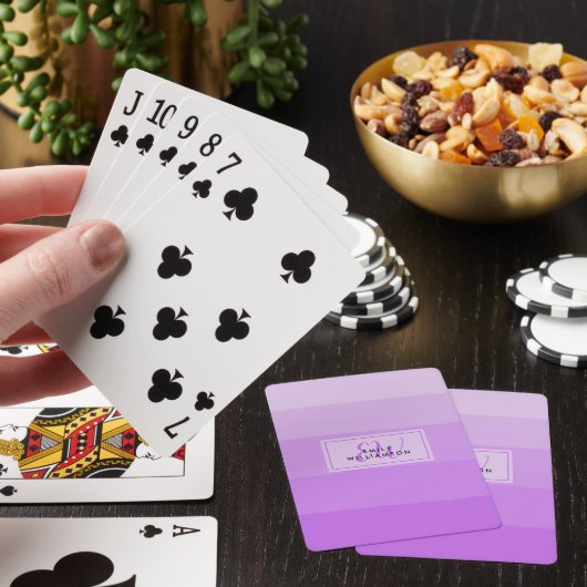 Classy roze gepersonaliseerd Initiaal Pokerkaarten (Insitu)