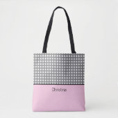 Classy roze monogram tote bag (Voorkant)