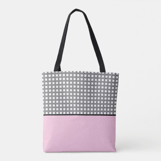 Classy roze monogram tote bag (Achterkant)