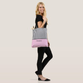 Classy roze monogram tote bag (Op model)