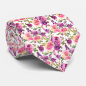 Classy Roze Paarse Waterverf Rozen Stropdas (Opgerold)